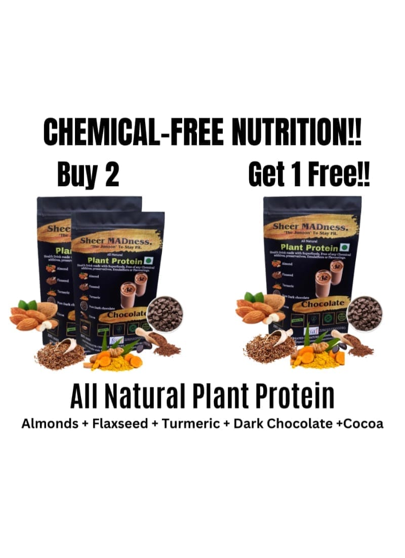 Sheer Madness Plant Protein Chocolate 750 gm ( Buy 2 Get 1 Free)