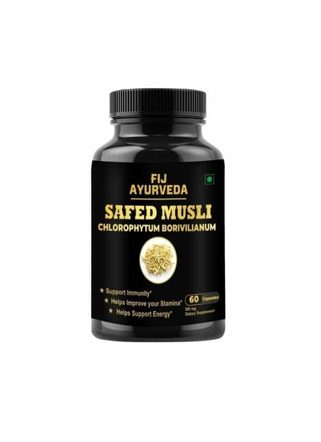 FIJ AYURVEDA Safed Musli Extract Capsule | Safed Musli | - 500mg 60 Capsules