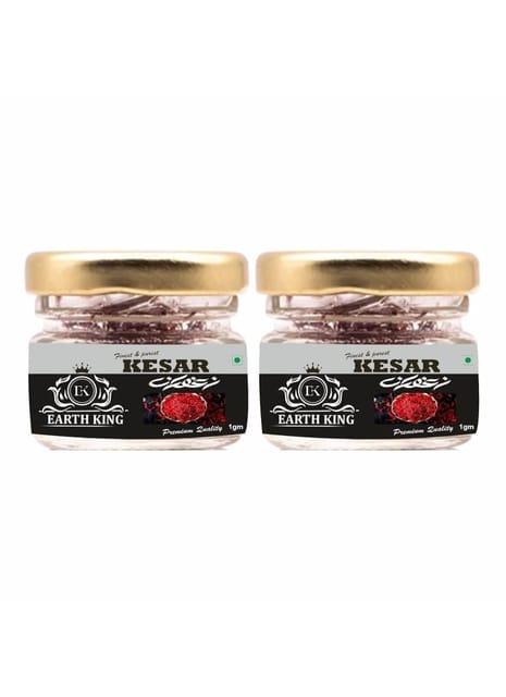 EARTH KING Saffron Thread Kesar/Keshar/Zafran/Jafran (A++ Grade) – 2GM (Combo Pack of 2)