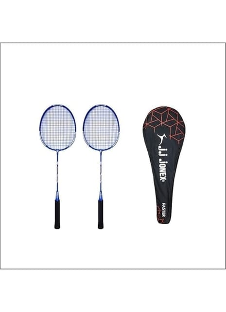 JJ JONEX Faster Badminton Pack of 2 Multicolor Strung Badminton Racquet (MYC)