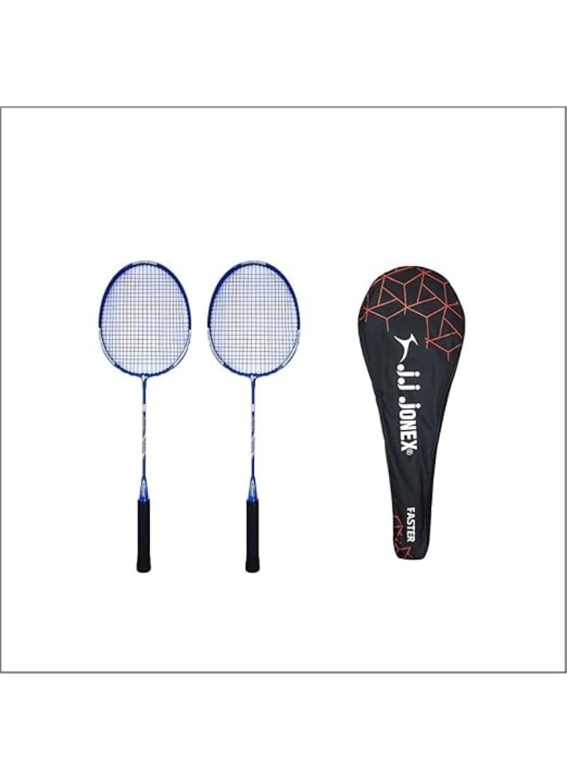 JJ JONEX Faster Badminton Pack of 2 Multicolor Strung Badminton Racquet (MYC)