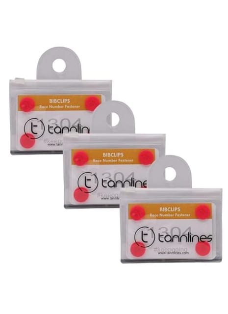 Tannlines BibClips(Set of 6 Clips) - Marathon Race Number Fastener, Pack of 3 ( Pink )