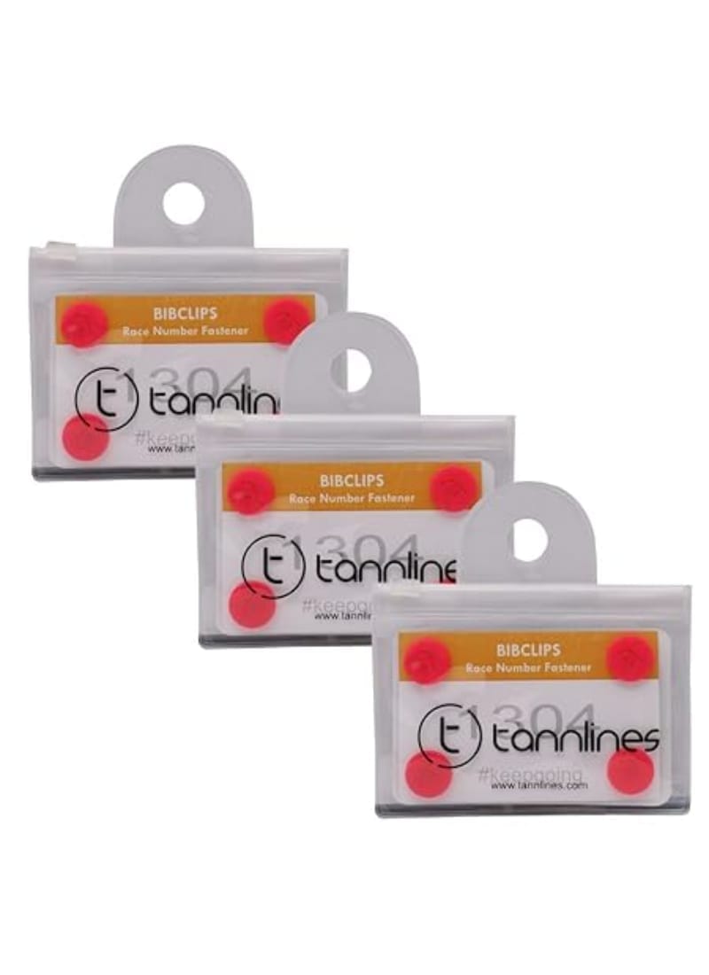 Tannlines BibClips(Set of 6 Clips) - Marathon Race Number Fastener, Pack of 3 ( Pink )