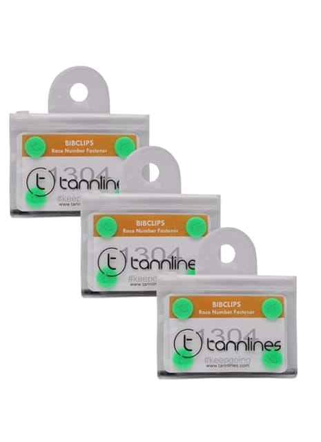 Tannlines BibClips(Set of 6 Clips) - Marathon Race Number Fastener, Pack of 3 ( Green )