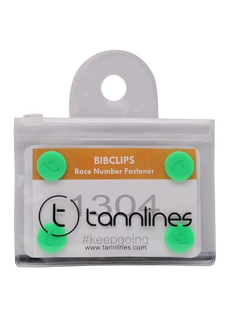 Tannlines BibClips - Marathon Race Number Fastener (Set of 6 Clips) ( Green )