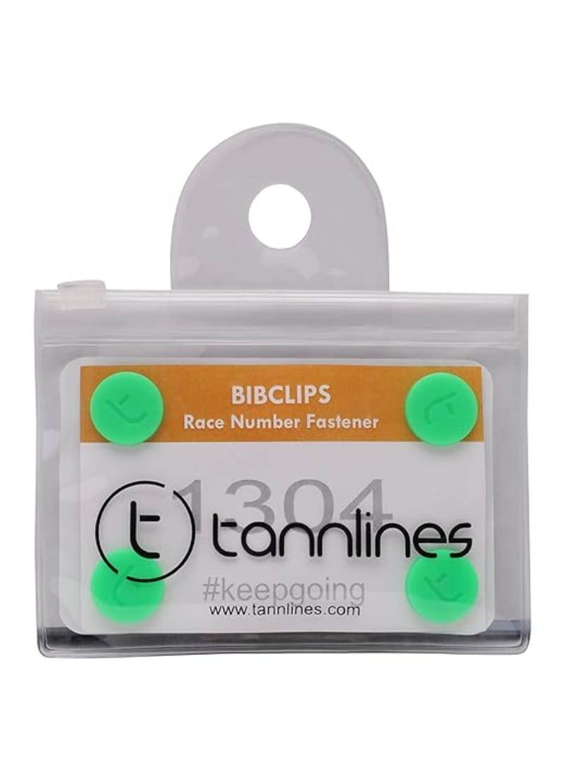 Tannlines BibClips - Marathon Race Number Fastener (Set of 6 Clips) ( Green )