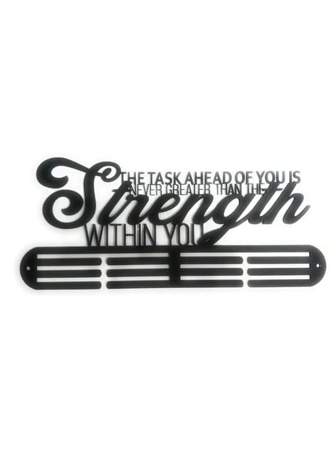 RUNWYND Strength Within You Medal Hanger - Black (44 cm x 18 cm)