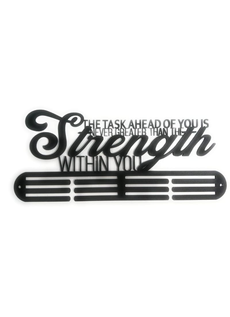 RUNWYND Strength Within You Medal Hanger - Black (44 cm x 18 cm)