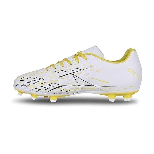 Nivia Spear Football Studs for Men | White-Yellow