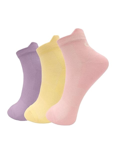 XJARVIS Miami Premium Ankle Socks for Women’s and Girls Pack of 3 (PINK/PURPLE/YELLOW)
