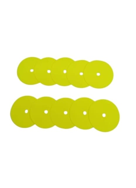 FITFIX TPE Sports Poly Spot Flat Cones, Soccer Cones, Field Court Markers, Sit Spots, Flat Discs, Soccer Training Equipment, Agility Practice– : Multiple Colors size 6 inch /150 mm (NEON YELLOW)
