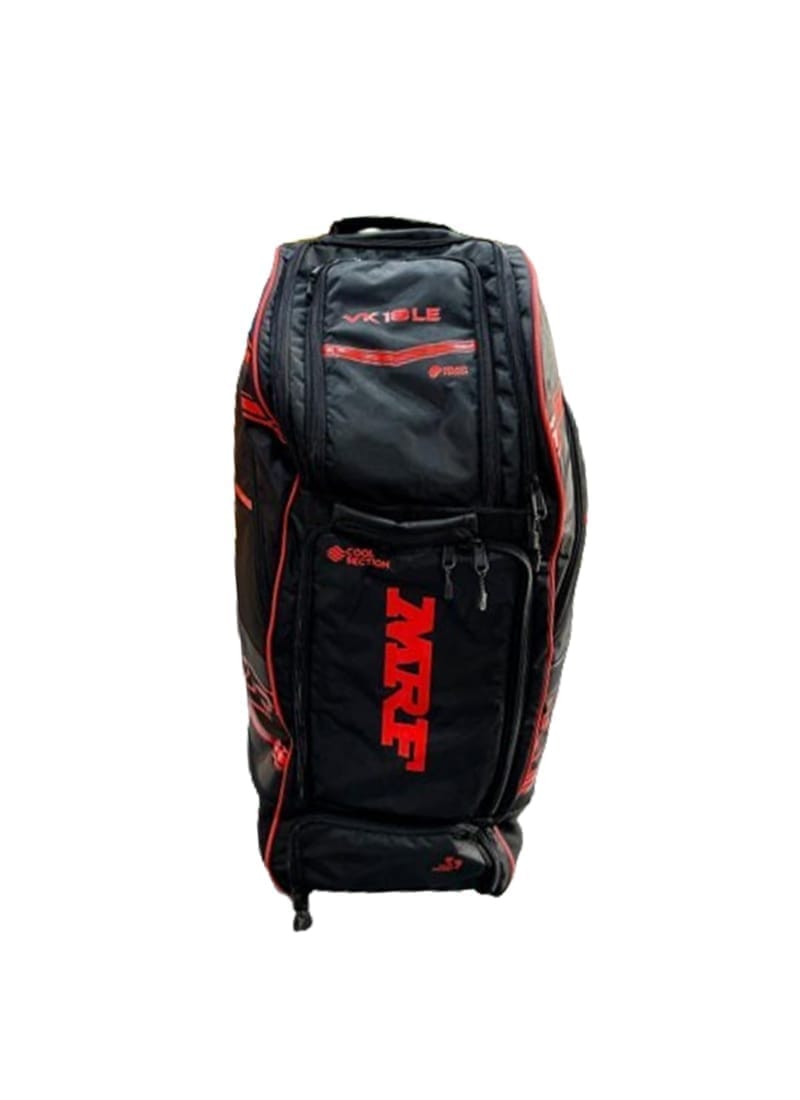MRF VK-18 LE Shoulder & Wheelie Cricket Kit Bag, Heavy Duty Nylon, 2 Padded Bat Pockets, Adjustable Shoulder Straps, Space for Helmet & Accessories VK-18 LE (Limited Edition)