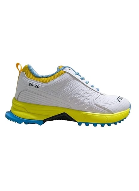 ESS Gen-X 2020 Rubber Spikes Cricket Shoes with Arc Support for Men's & Womens (Yellow).