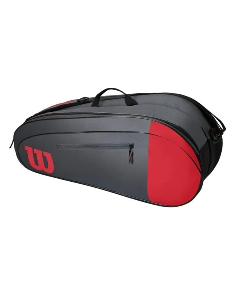 Wilson Team 6PK Tennis Racquet Bag , Red/Grey