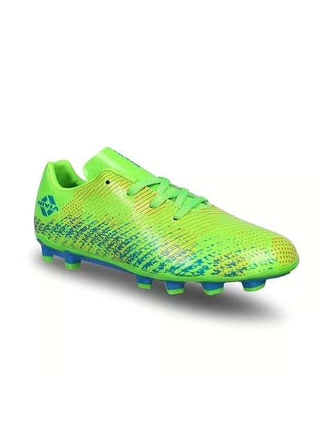 Nivia Encounter 9.0 Synthetic Leather Football Stud, Neon Green Blue