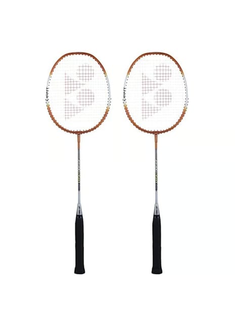 Yonex ZR 100 Light Aluminium Badminton Racquet Pack of 2 with Full Cover | Made in India Orange / Orange