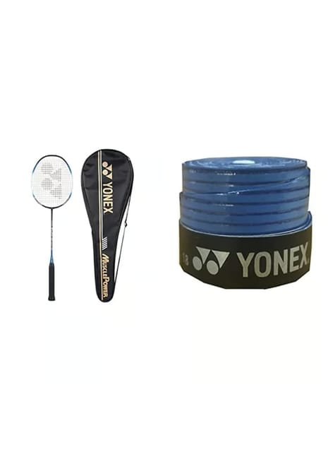 YONEX Graphite Badminton Racquet, Muscle Power 22LT Black Blue