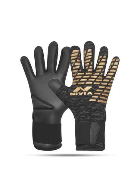 Nivia Ashtang Gold Football Goalkeeping Gloves, Medoum Size