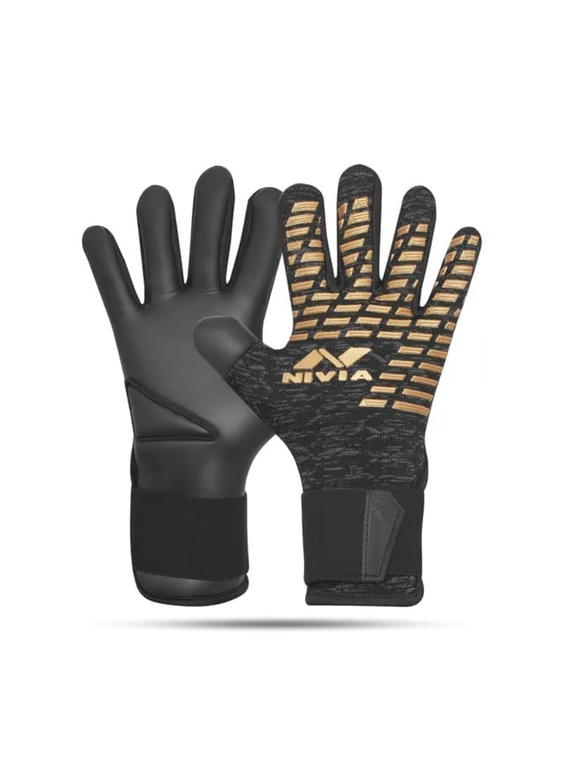 Nivia Ashtang Gold Football Goalkeeping Gloves, Medoum Size