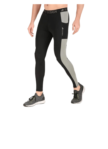 Men's DC Pocket Nylon Compression Pant and Full Tights (Black/Light Grey)